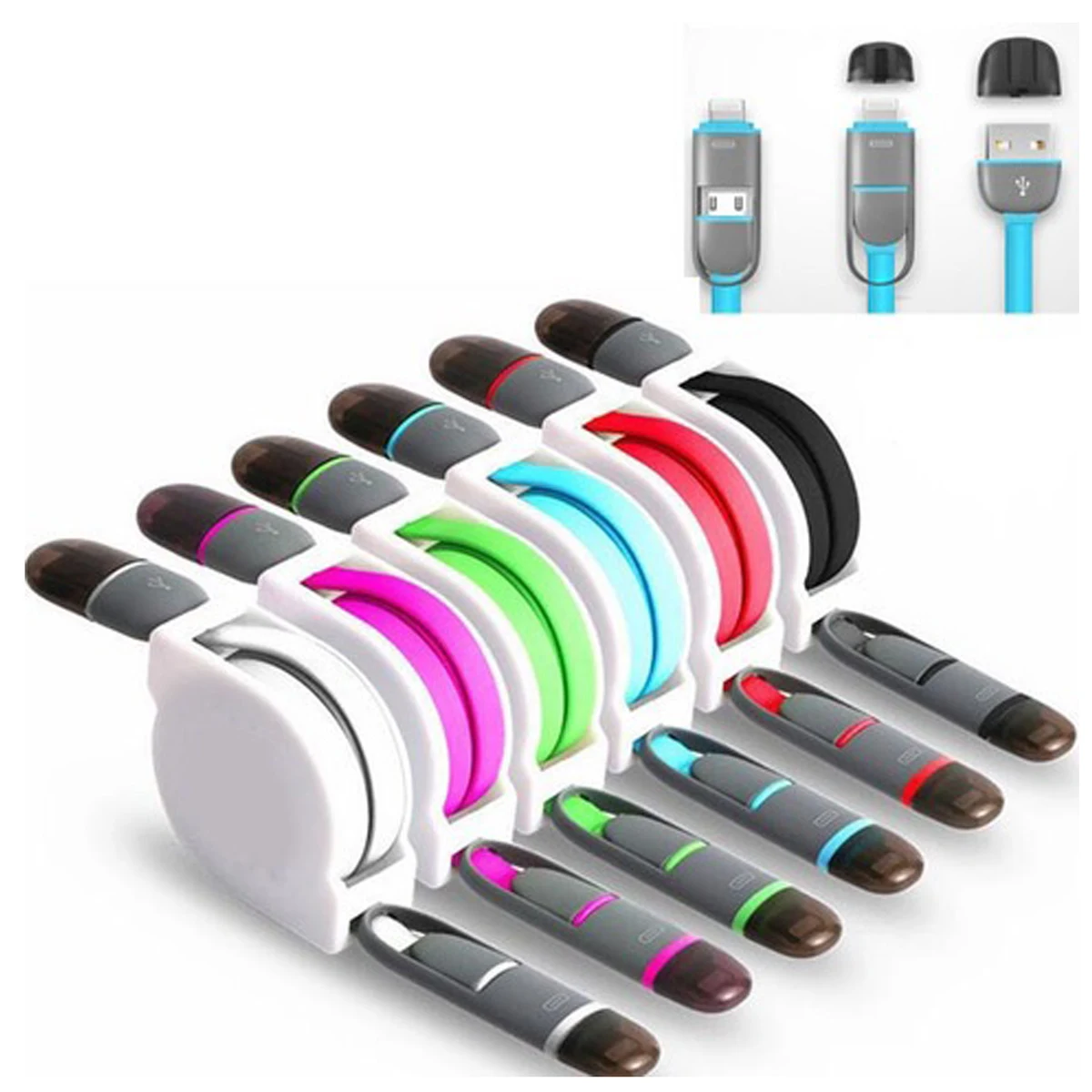 2 In 1 Retractable Tripwire USB Cable 1