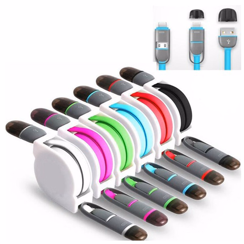 2 In 1 Retractable Tripwire USB Cable