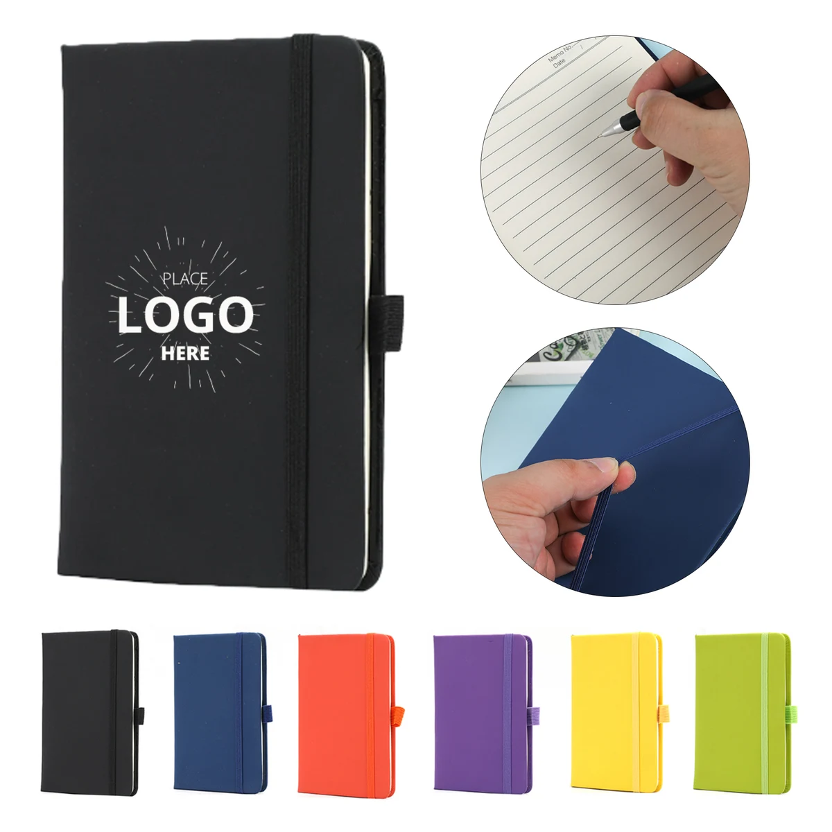 A6 Hardcover Pocket Notebook Journals with Pen Holder 1