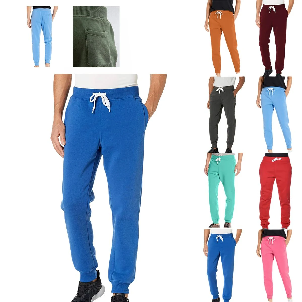 Zipper Pocket Athletic Jogger Unisex Sweatpants 1