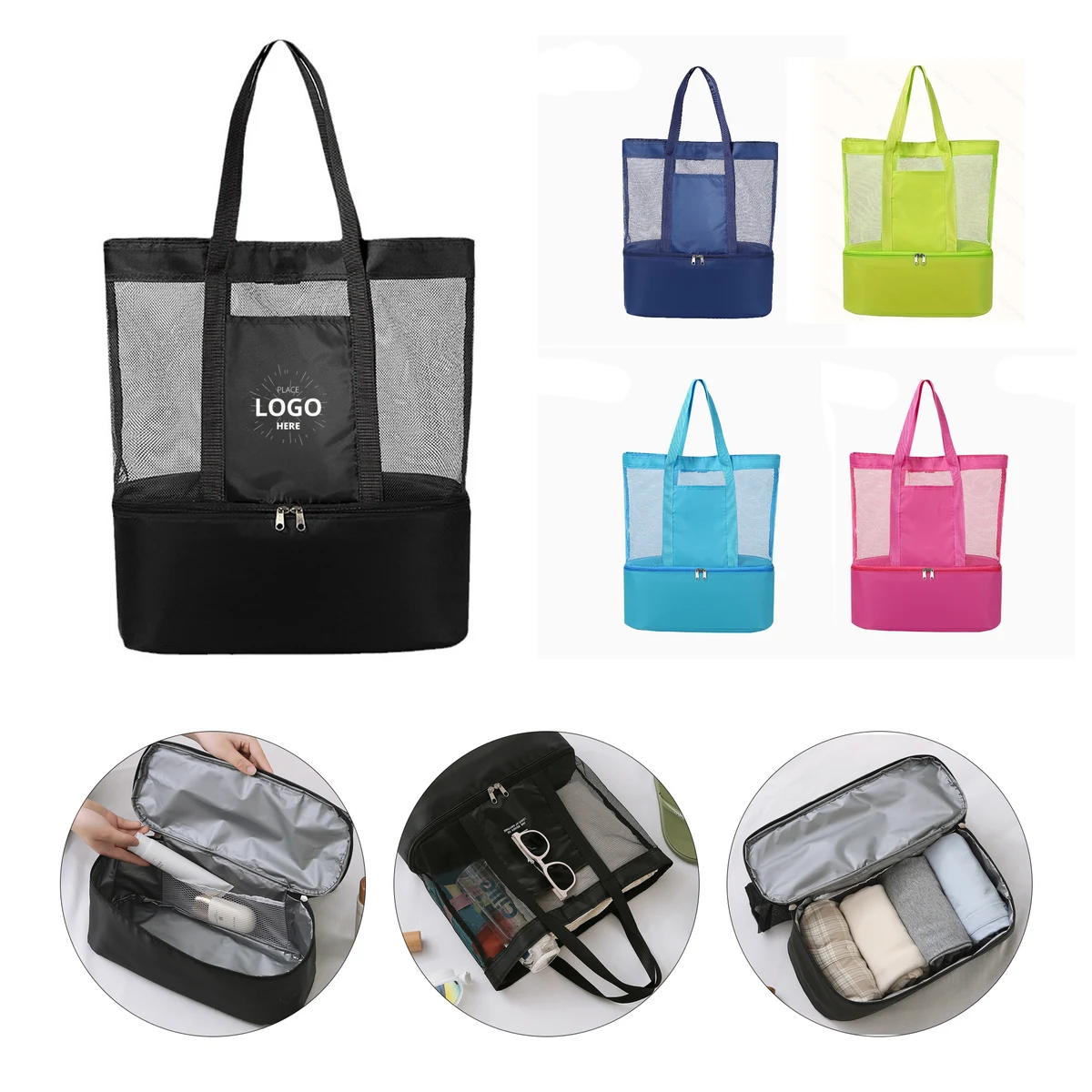 Handheld Beach Bag, custom tote bag with logo imprint 1