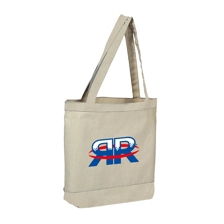 12 oz. Cotton Canvas Natural Color Accent Tote Bag 1