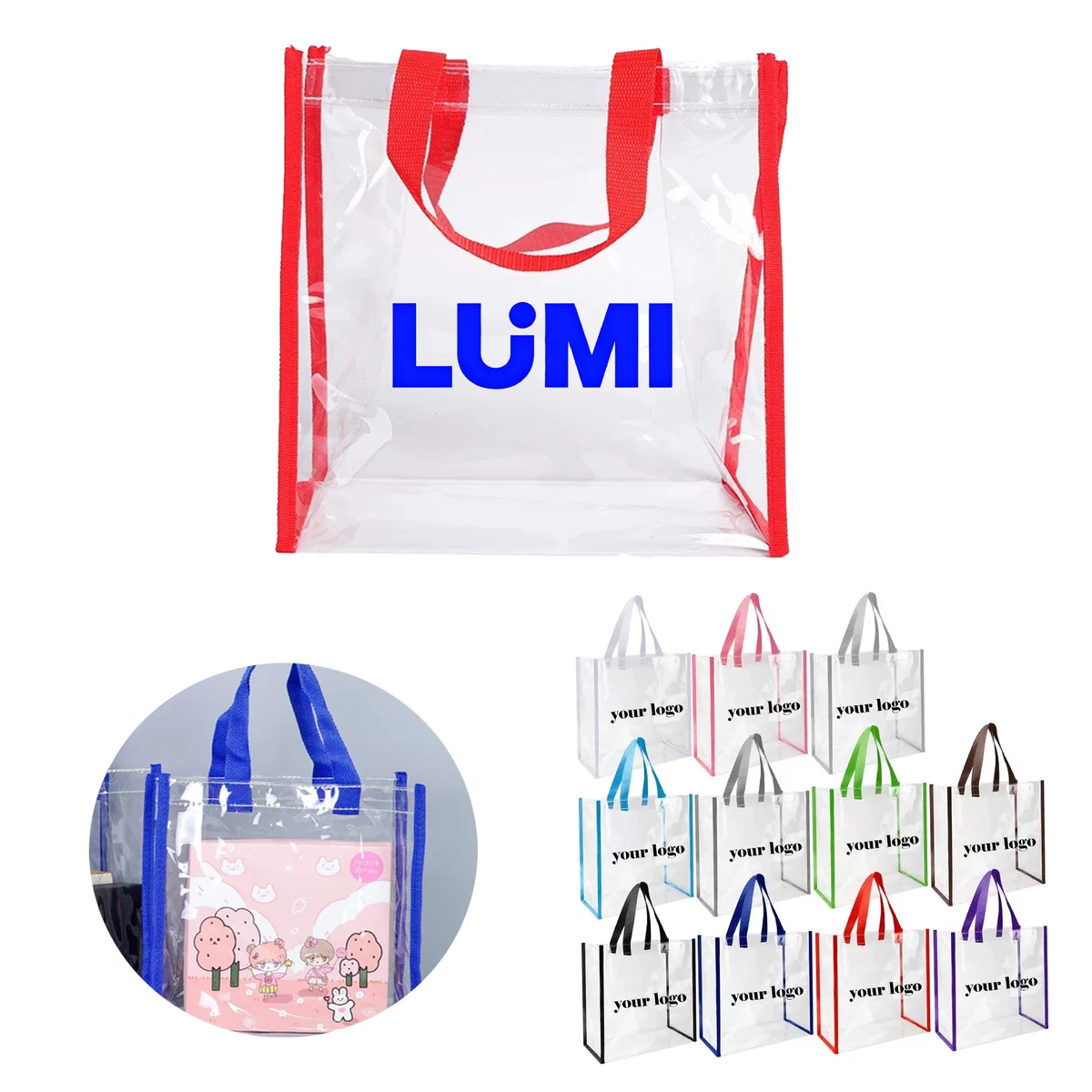 Lightweight Clear Open Tote 1