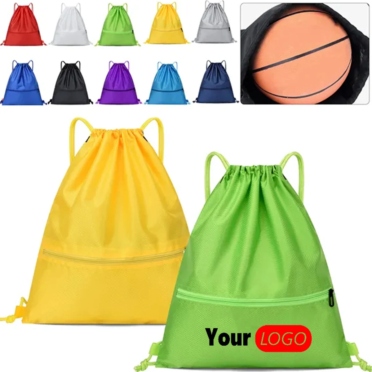 Oxford Drawstring Bag with 12 Basketball Colors 1