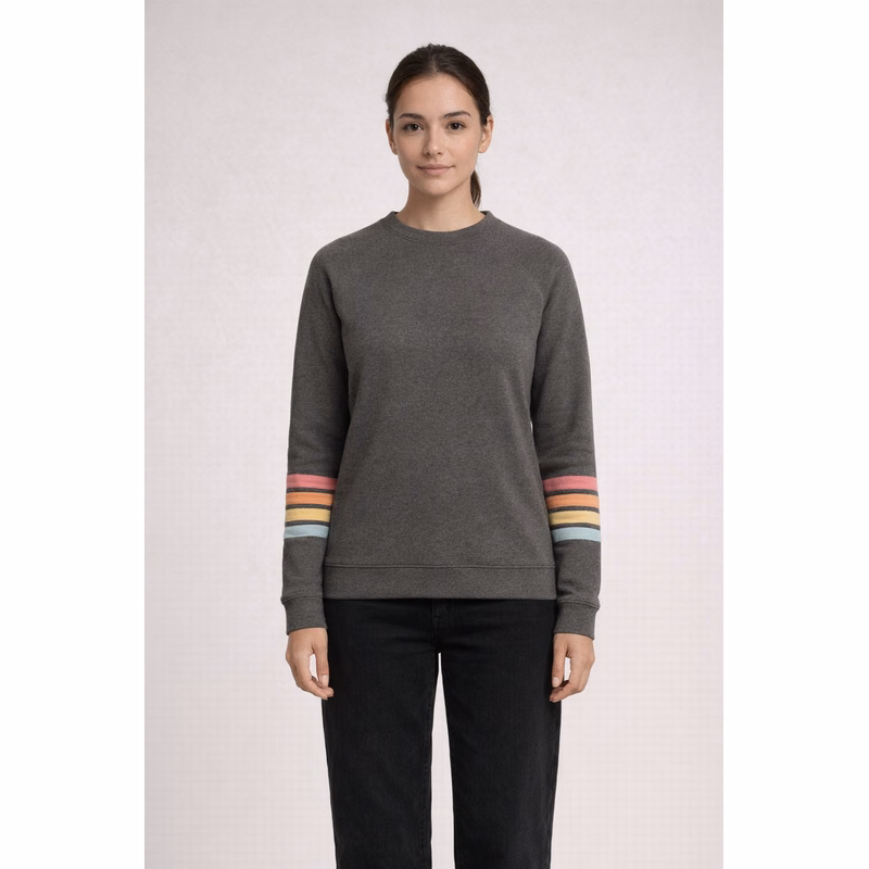 ALLANA  STRIPE SLEEVE CREW