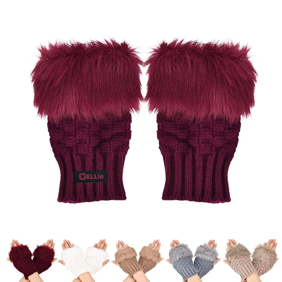 Winter Knitted Warm Half-Finger Gloves for Women 1