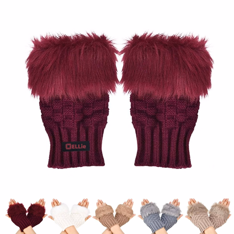 Winter Knitted Warm Half-Finger Gloves for Women
