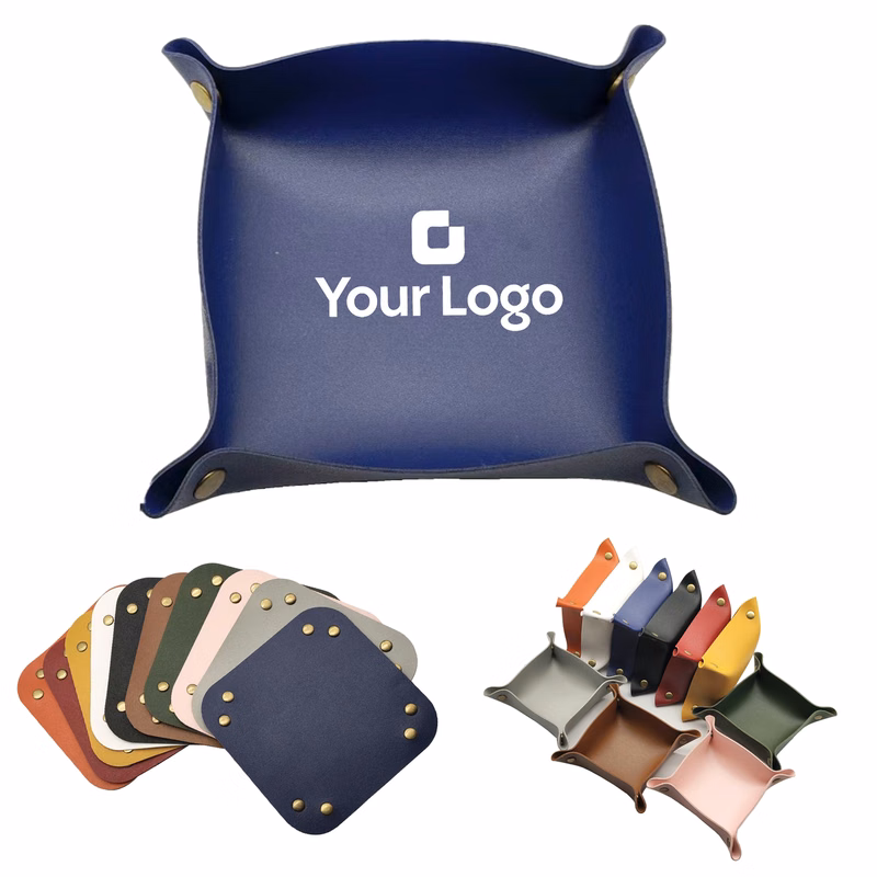 PU Leather Valet Tray for Entryway, Desk, Keys and Jewelry