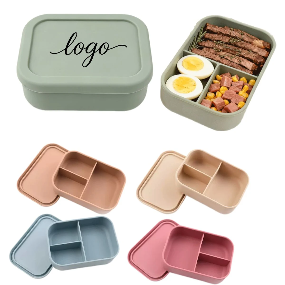 Food Grade Silicone Divided Bento Box 1