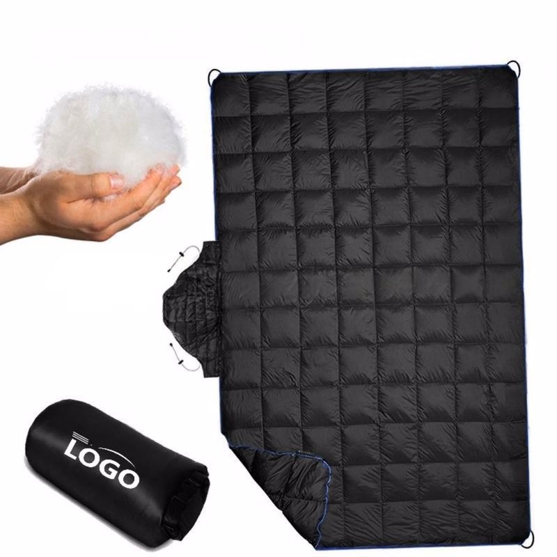 Ultra Light Packable Down Hooded Camping Blanket