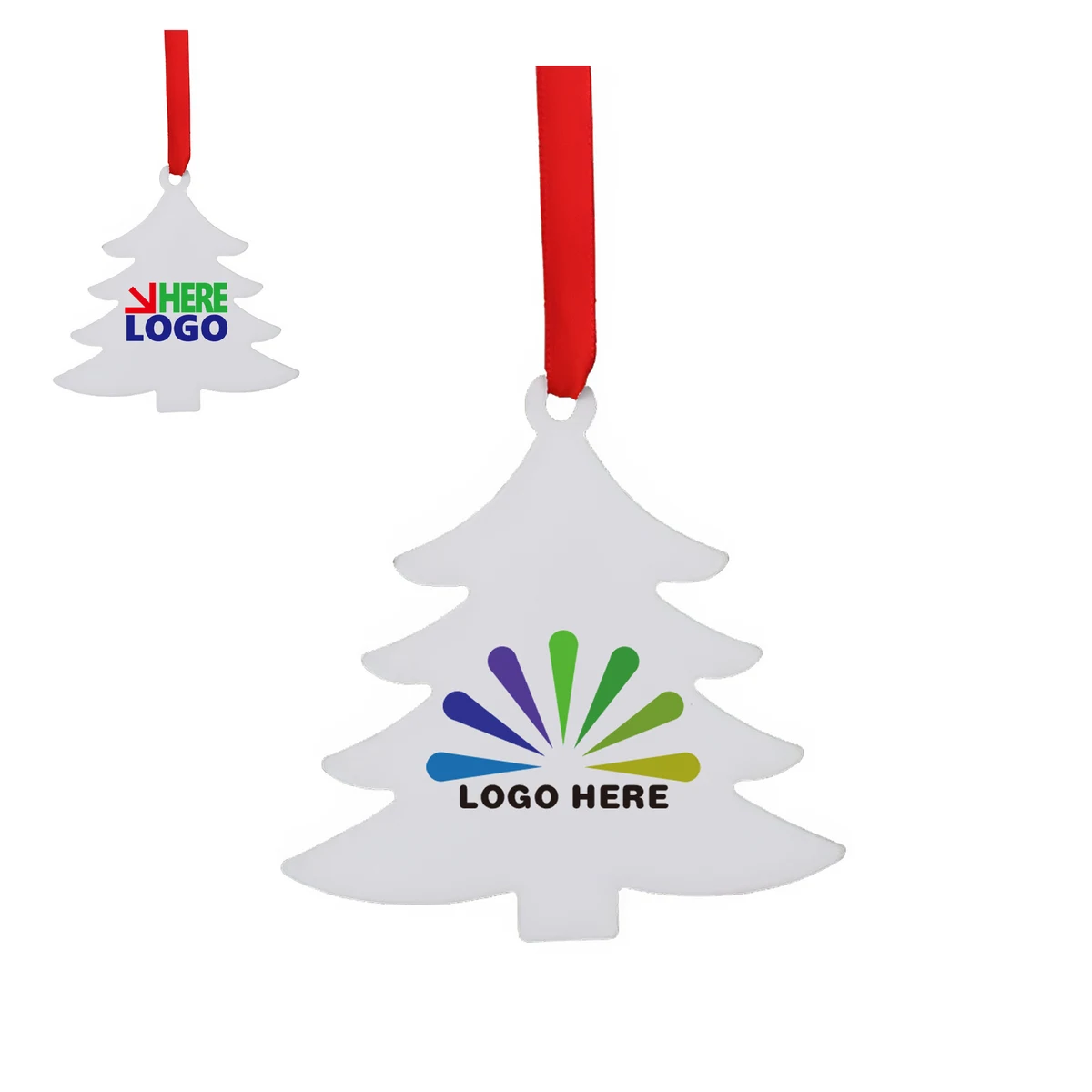 MOQ50 Christmas Tree Aluminum Hanging Ornament Custom 1