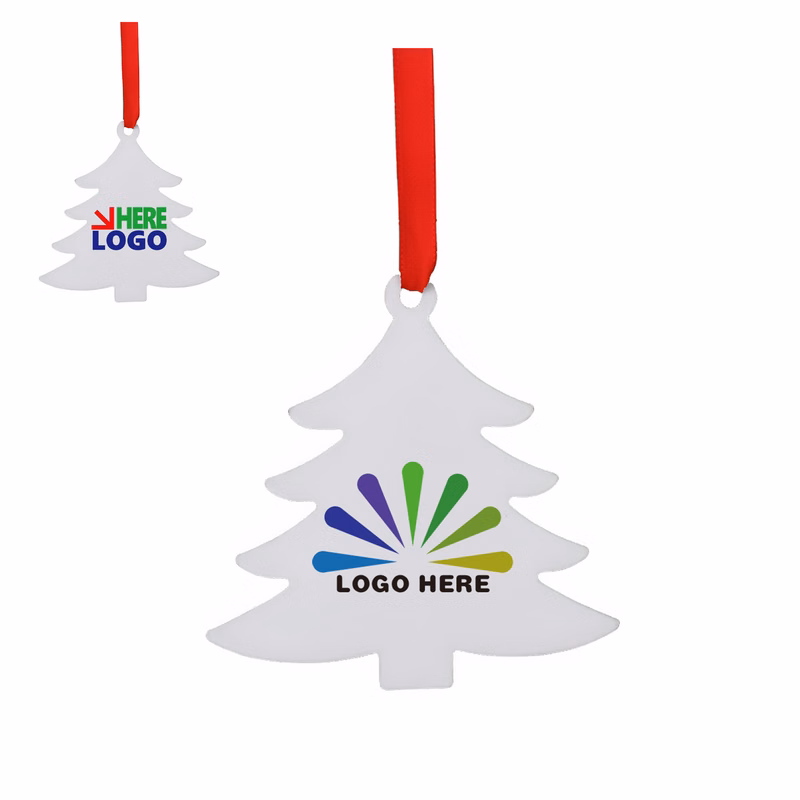 MOQ50 Christmas Tree Aluminum Hanging Ornament Custom