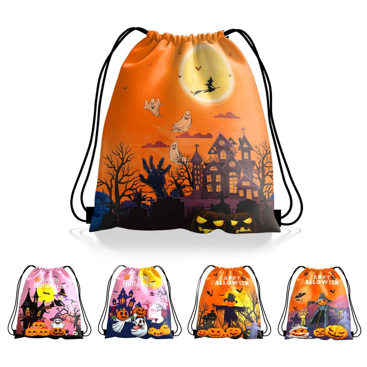 Halloween Portable Drawstring Backpack 1