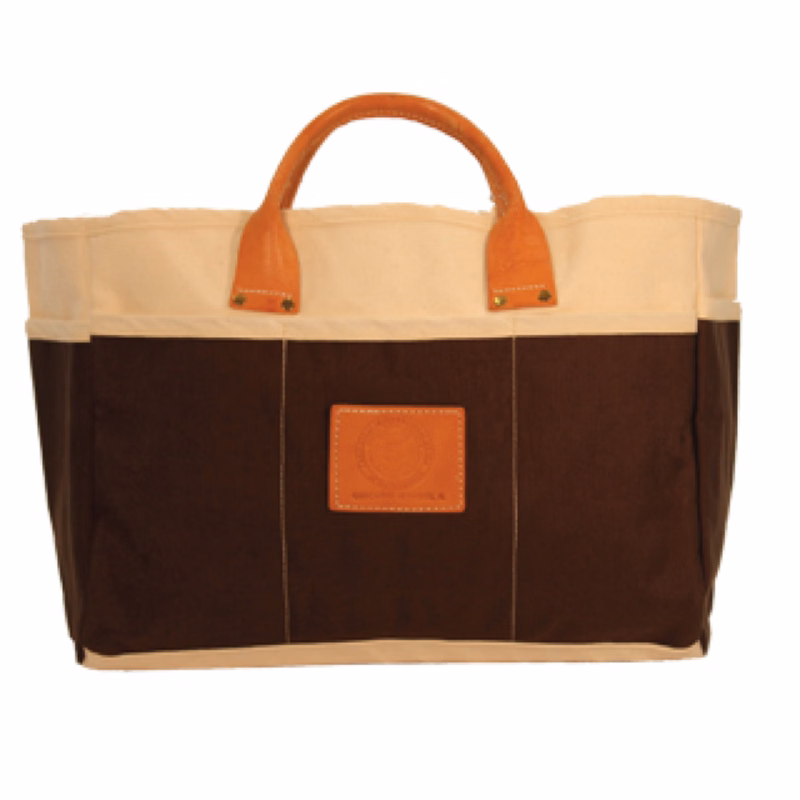 Natural Canvas Open Tool Bag w/18 Oz. Colored Pockets