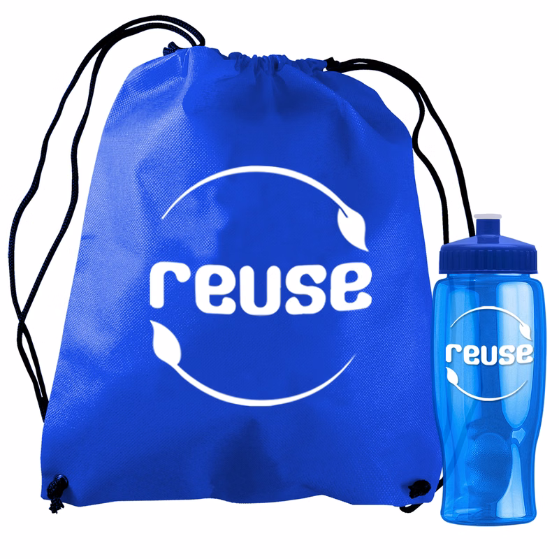 Bottle in Non-woven Drawstring Backpack kit