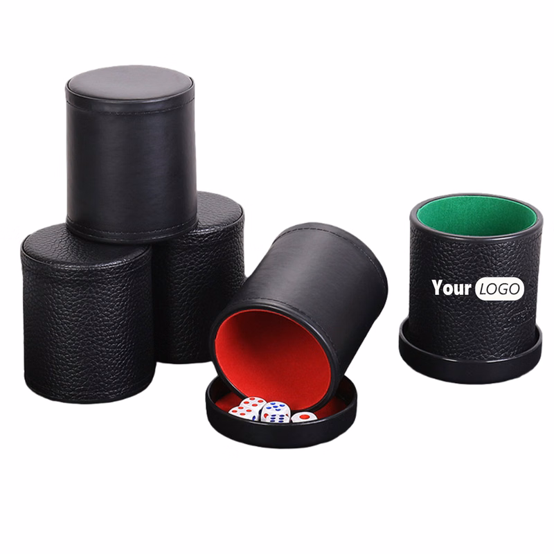 Black Leather Dice Cup