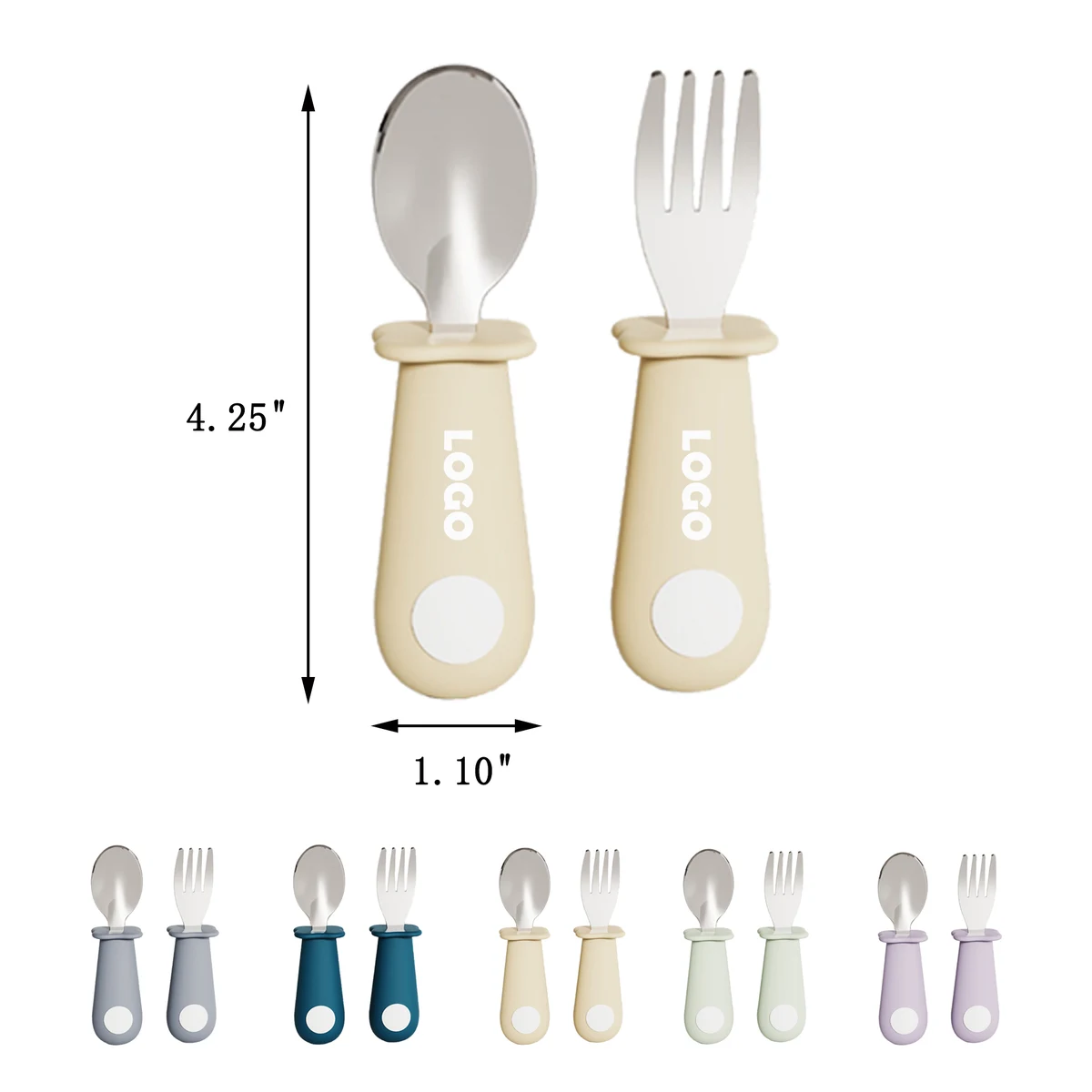 Silicone Baby Fork and Spoon Set 1
