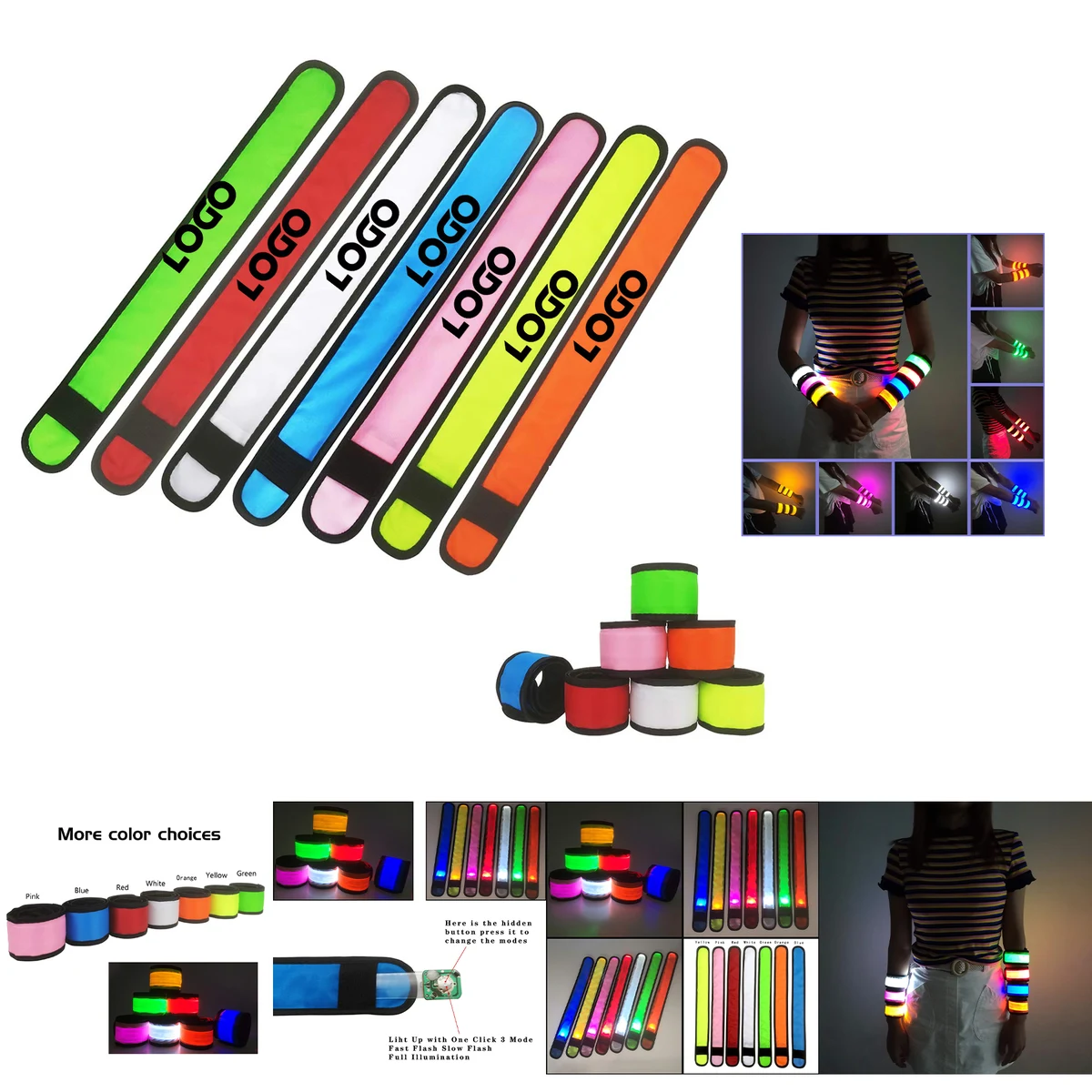LED Armbands Slap Bracelets Wristbands 1