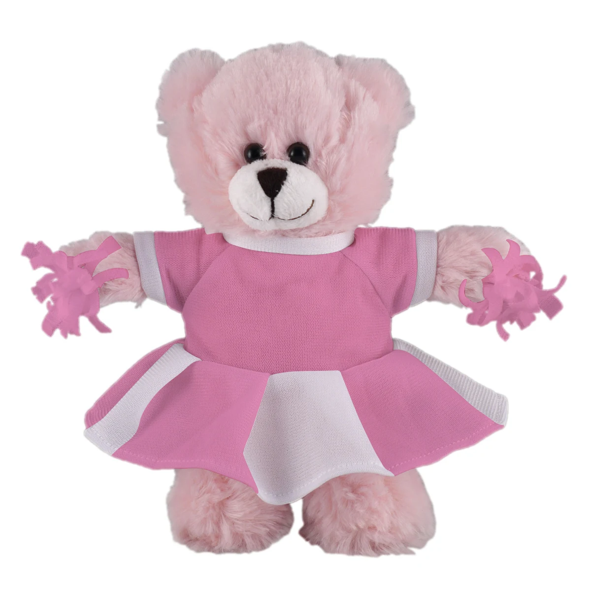 Soft Plush Stuffed Pink Bear with Cheerleader Outfit 1