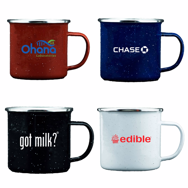 Summit 16 Oz. Enamel Coated Stainless Steel Campfire Mug (White)