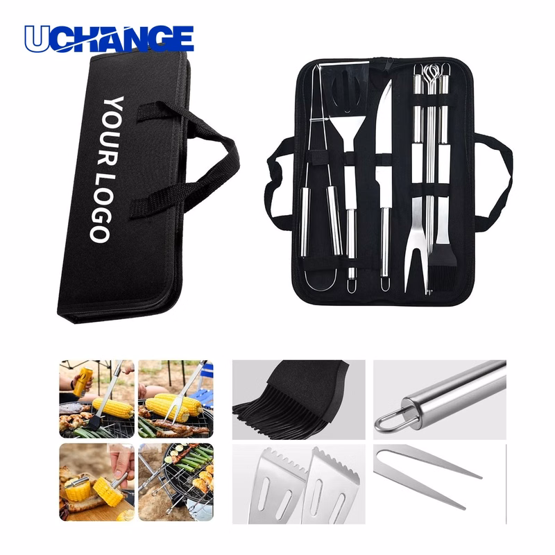 BBQ Grill Accessories Set Kit 9 Piece for Outdoor Use