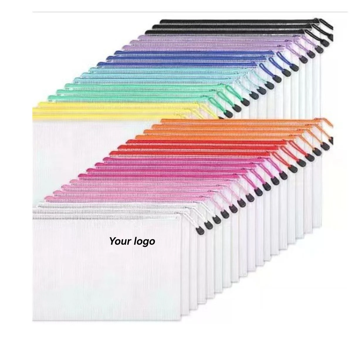 PVC Mesh Zipper Clear Document Bag 1