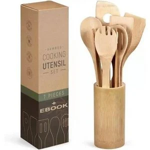 Kitchen Wooden Bamboo Non-Stick Cookware 8-Piece Set 1