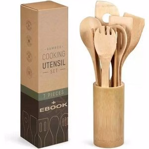 Kitchen Wooden Bamboo Non-Stick Cookware 8-Piece Set