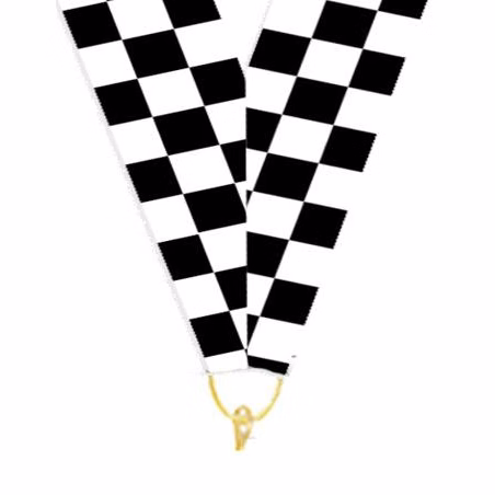 32 x 1.5" Checkered Flag sublimated neck ribbon wi