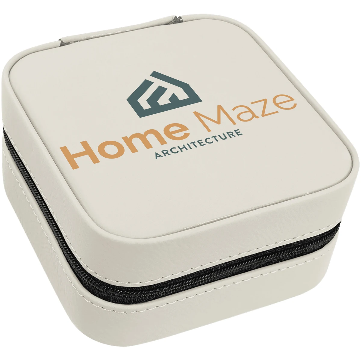 White Leatherette Travel Jewelry Box 1