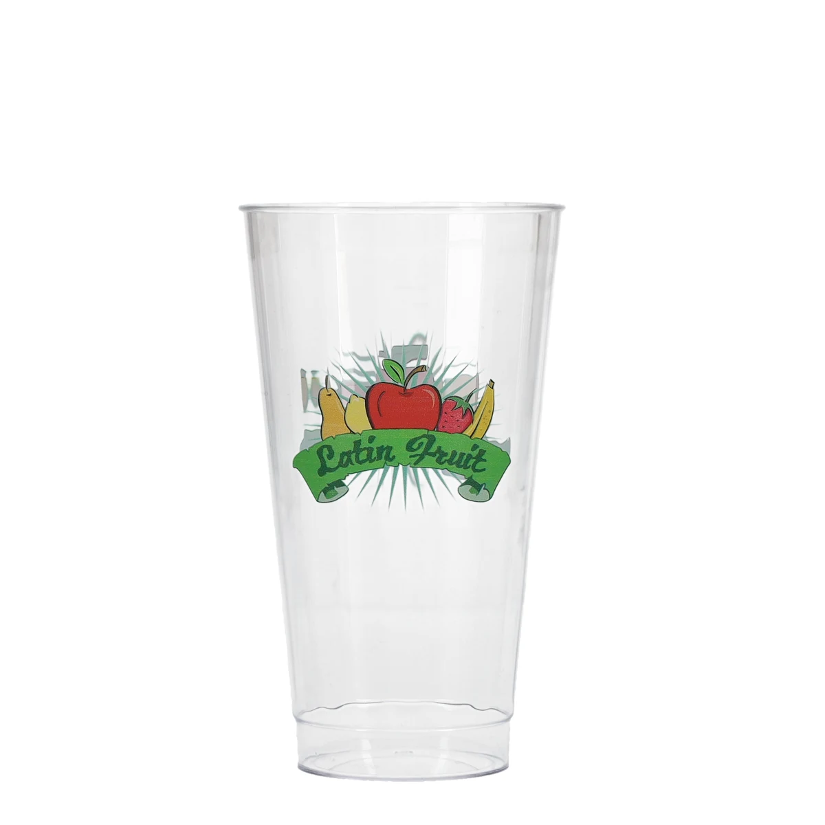 16 oz Hard Plastic Fluted Cup Clear Digital Print 1