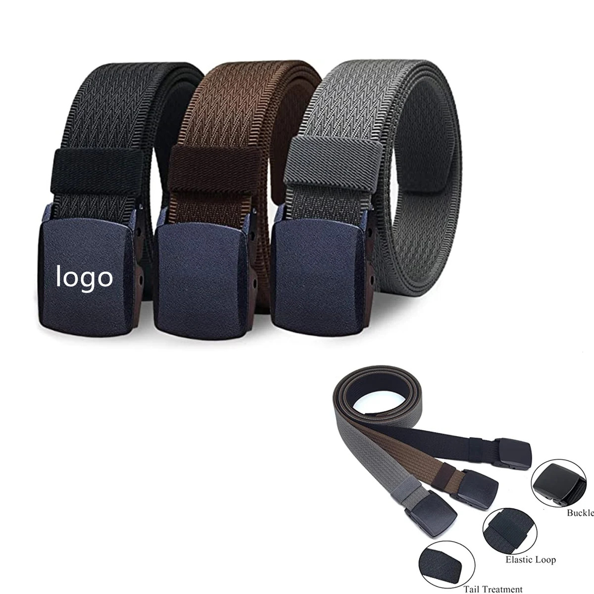 Men's Nylon No Metal Nickel Free Tactical Hiking Belt 1