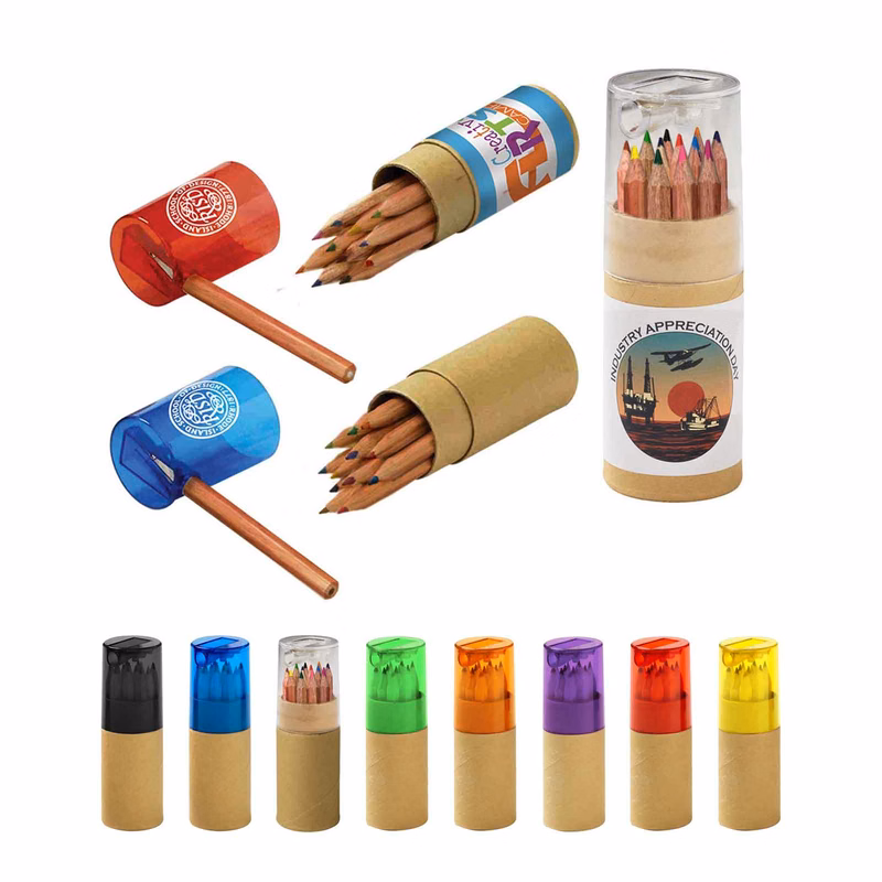 12 Colored Pencils in Tube w/Sharpener
