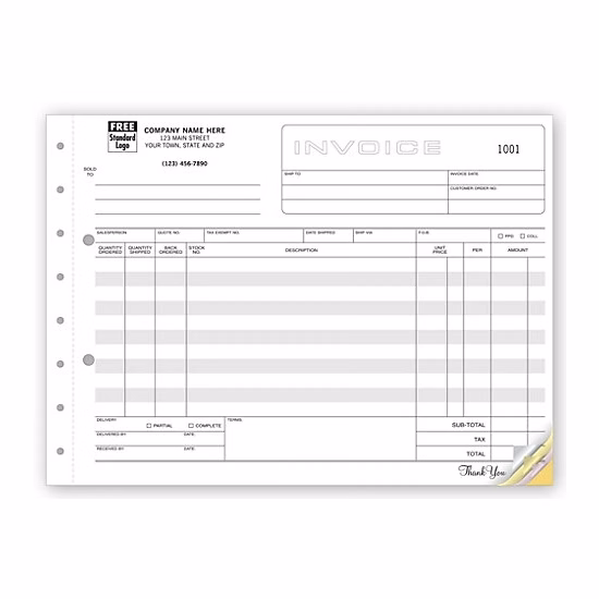 Invoices, Classic, Extra Wide