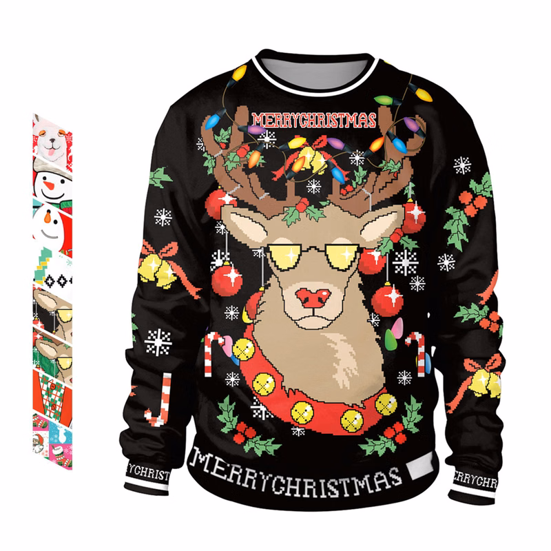 Unisex Crew Neck Knitted Ugly Christmas Sweater