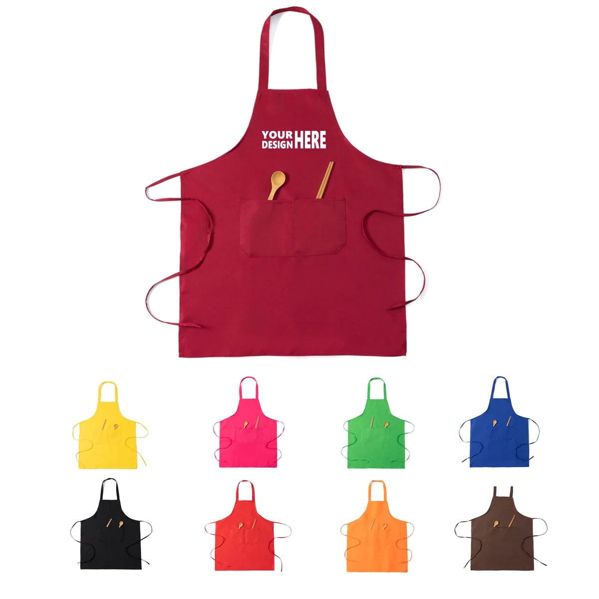 Pocketed Polyester Hanging Neck Apron 1