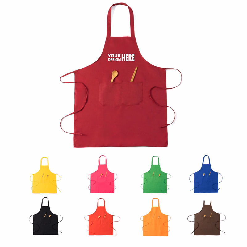 Pocketed Polyester Hanging Neck Apron