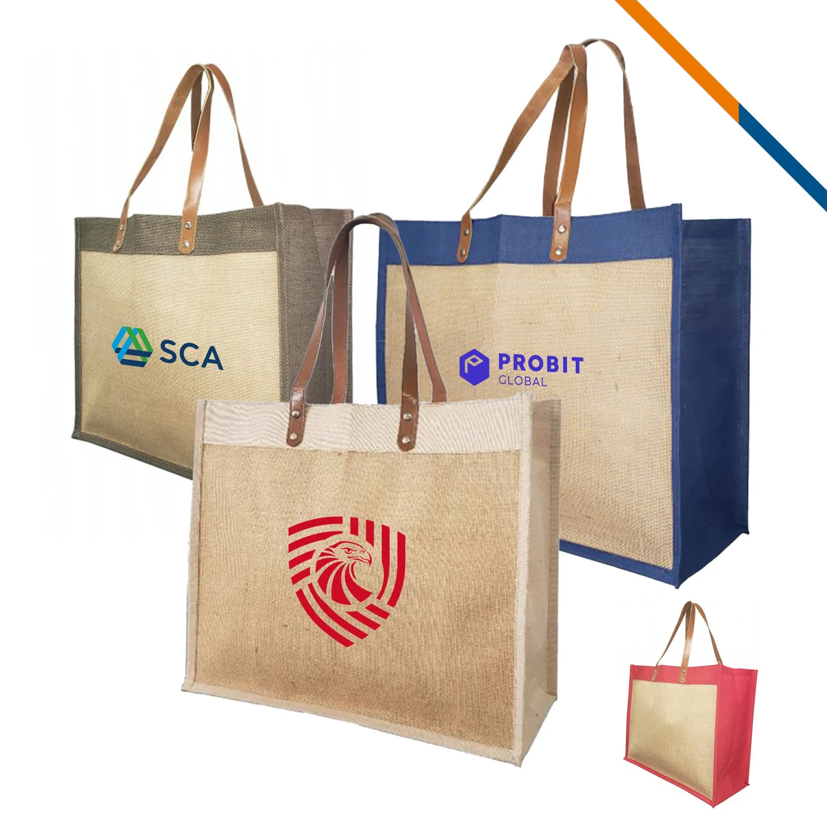 Nepeta Laminated Jute Tote Bag, custom tote bag with logo imprint 1