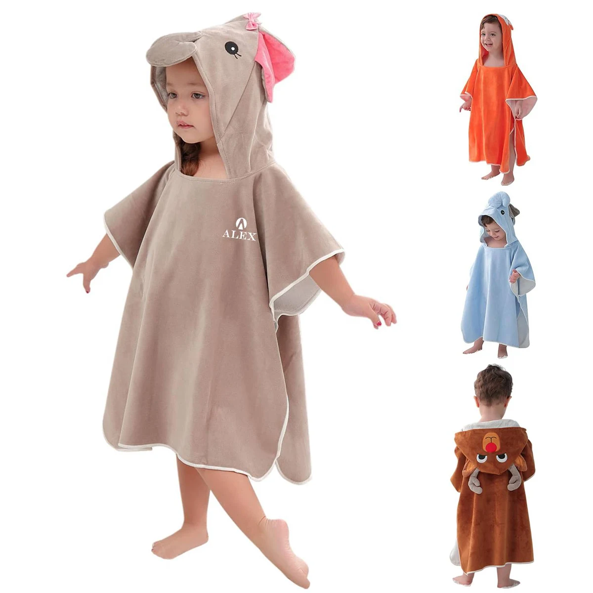 Unisex Kids Hooded Poncho Beach/Bath/Pool Towel 1