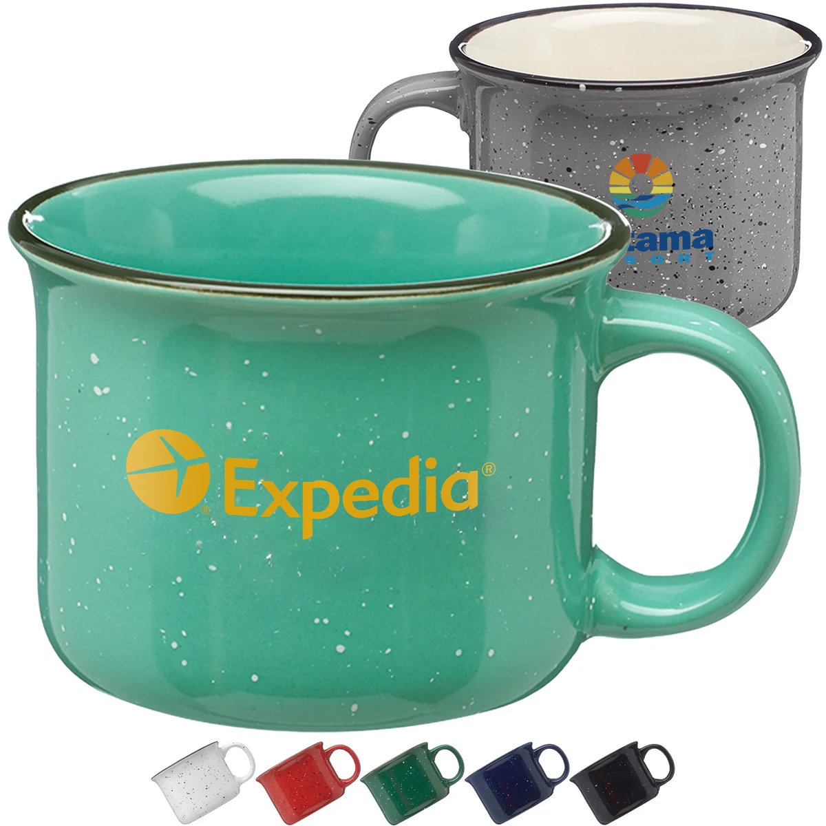 7.5 oz. Campfire Speckled Ceramic Coffee Mugs w/ Flared top 1