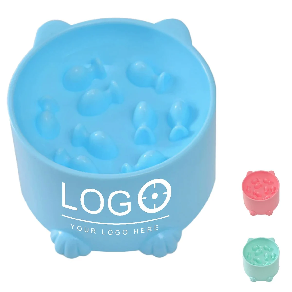 Plastic Raised Slow Feeder Pet Bowl 1