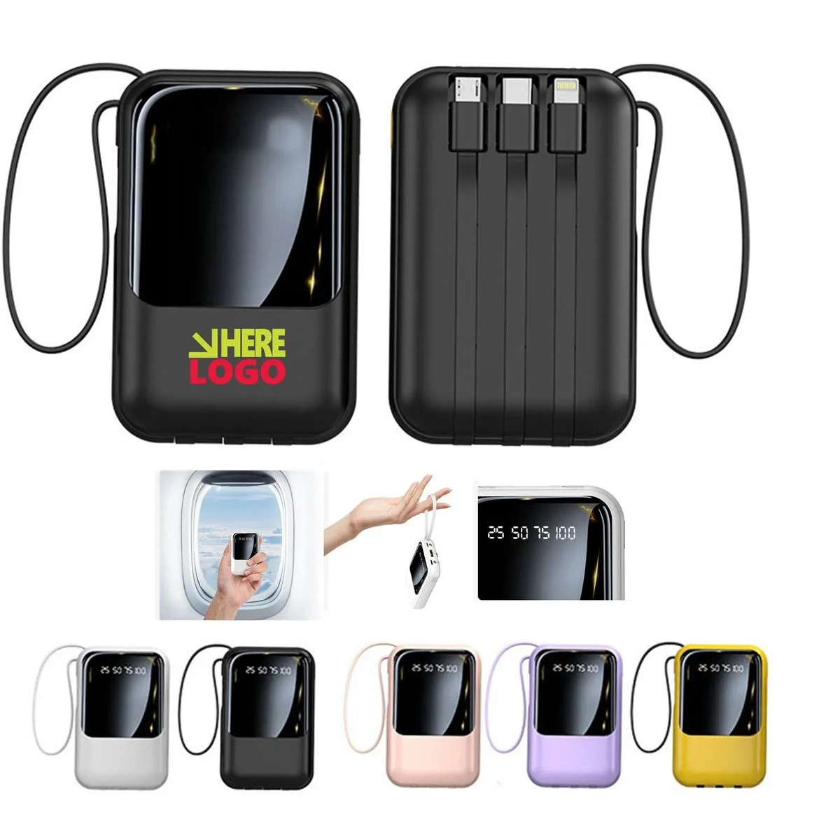 Portable Charger With Built In Cable 1
