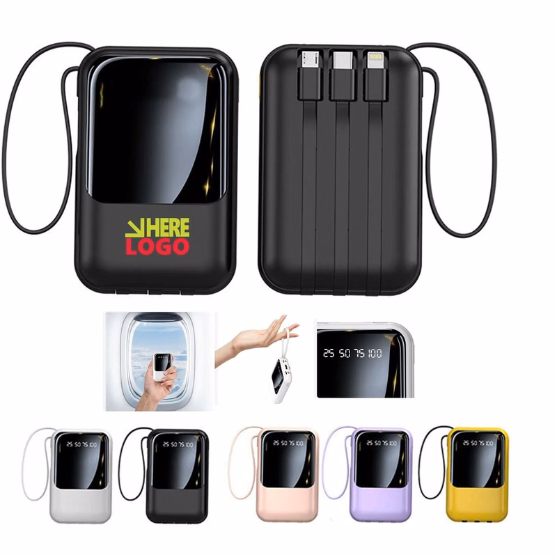 Portable Charger With Built In Cable
