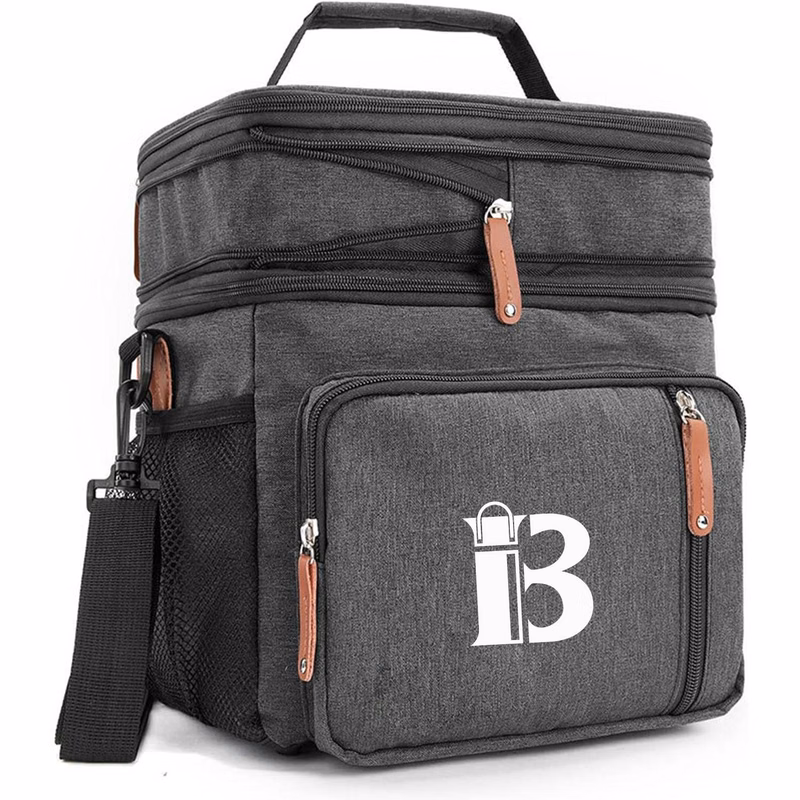 13L Oxford Insulated Lunch Cooler Bag for Picnic w/ Pockets