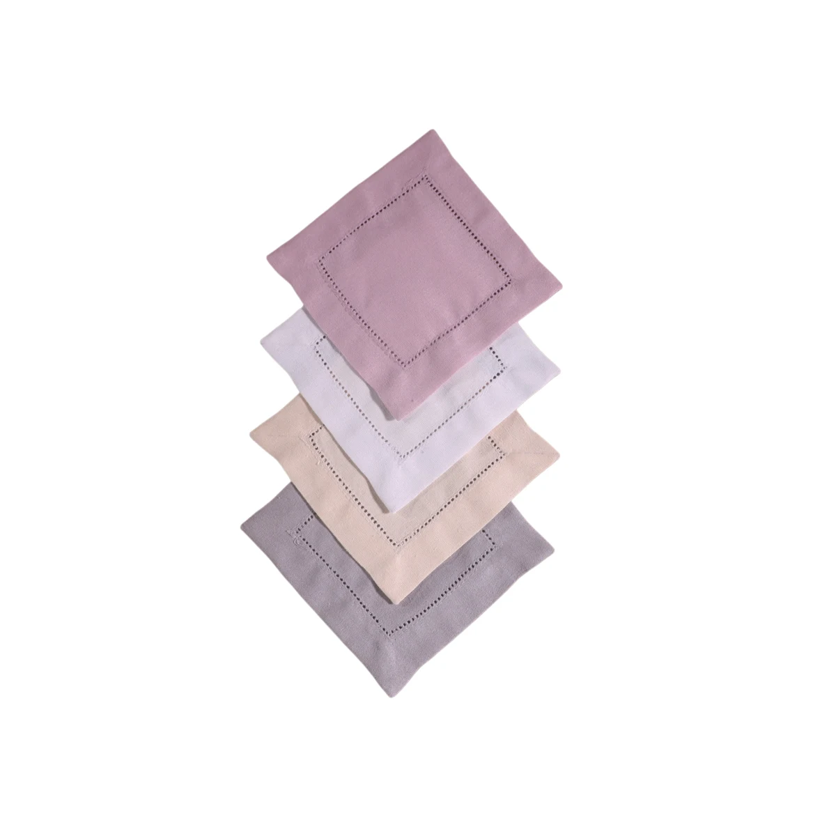 6"x6" Hollow Stitch Linen Coaster Square Fabric Napkin 1