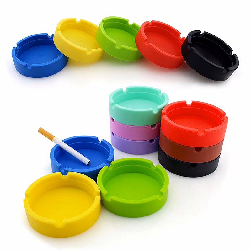 Color High Temperature Resistant Silicone Round Ashtrayr