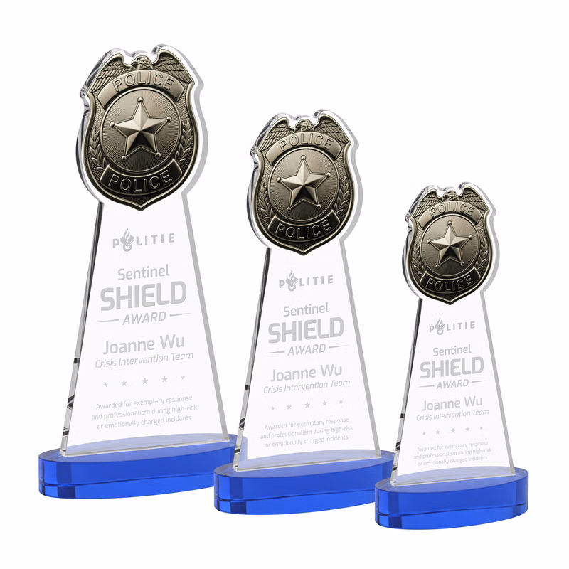 Police Badge Award on Alberton Base - Blue
