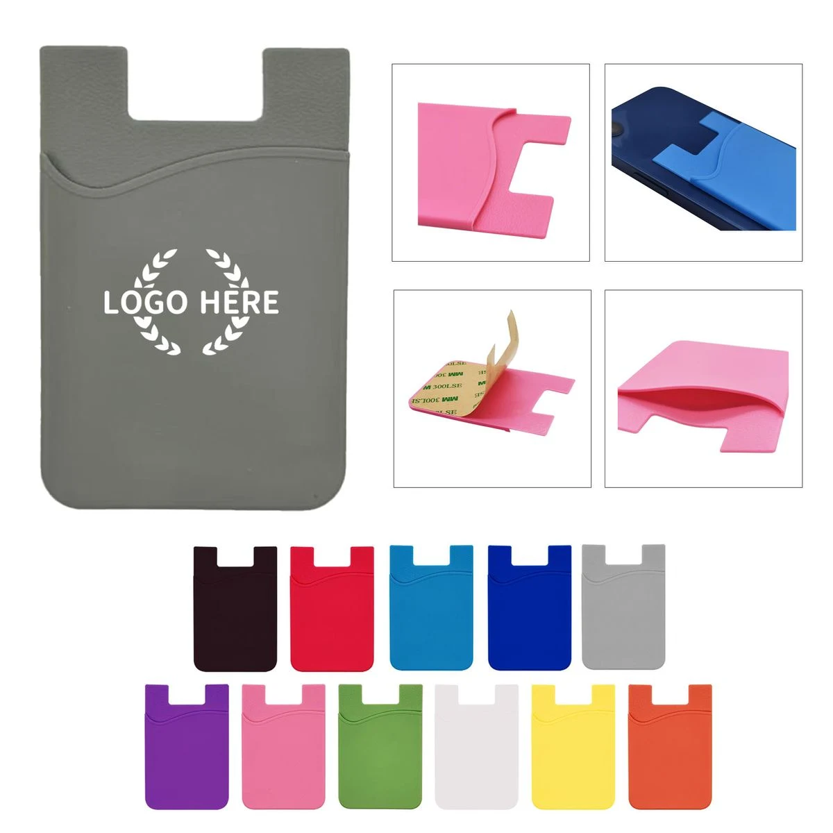 Durable Silicone Card Sleeve With Adhesive Backing 1