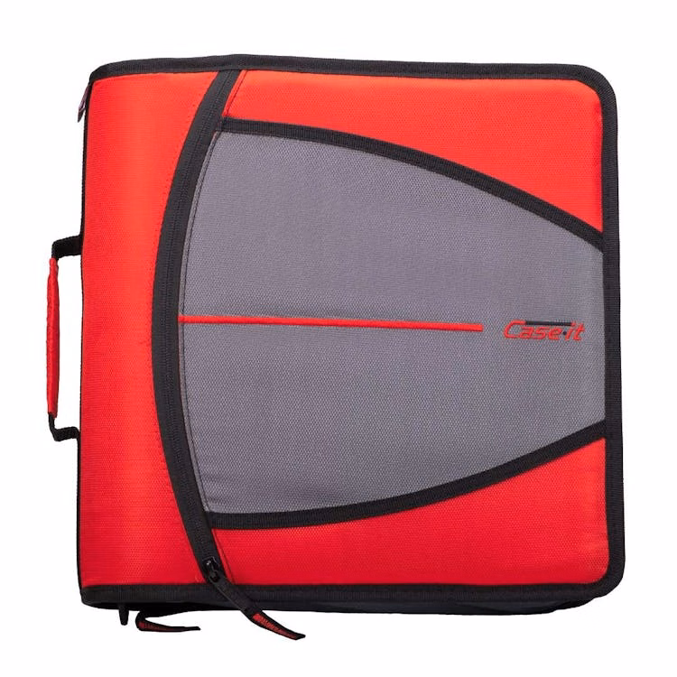 Case-It Mighty Zip Tab Binder - Red 3"