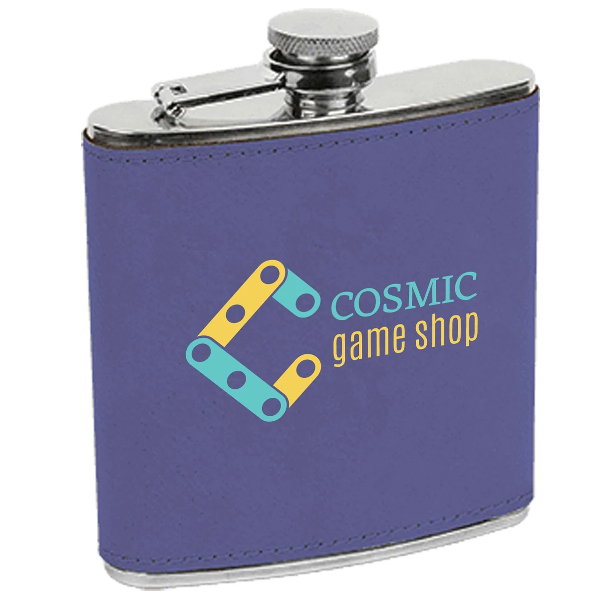 Purple Leatherette Stainless Steel Flask 1